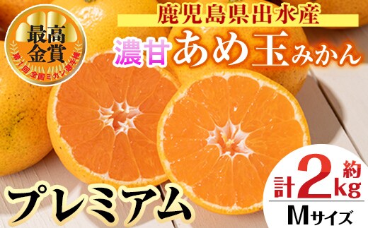 i1059-B ＜先行予約受付中！2025年11月中旬～2026年1月下旬の間に発送予定＞【特別栽培・最高金賞】温州みかん日本一！濃甘あめ玉みかん～プレミアム 極み～(約2kg・Mサイズ) みかん 蜜柑 ミカン 柑橘 果物 フルーツ 果実 国産 鹿児島 プレミアム 厳選 ギフト プレゼント 贈答用 贈り物 【Farmer friends Marche】