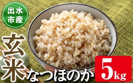 i1120-B 鹿児島県出水市産なつほのか玄米＜5kg＞ 米 お米 5kg 玄米 なつほのか 自家脱穀 脱穀 おにぎり ごはん お米マイスター 厳選 【田上商店】