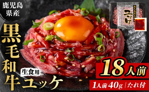 i1211-C 鹿児島県産黒毛和牛ユッケ18人前(40g×18P・計720g) 肉 牛肉 黒毛和牛 国産 鹿児島県産 ユッケ 生食 旨み カミチク 【株式会社LRプラスK】