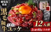 i1211-B 鹿児島県産黒毛和牛ユッケ12人前(40g×12P・計480g) 肉 牛肉 黒毛和牛 国産 鹿児島県産 ユッケ 生食 旨み カミチク 【株式会社LRプラスK】