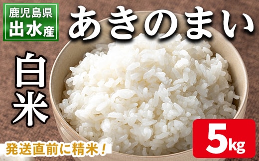 i1118-A 《数量限定》鹿児島県出水市産あきのまい＜5kg＞ 米 お米 5kg 白米 あきのまい 自家精米 精米 自家脱穀 脱穀 おにぎり ごはん お米マイスター 厳選 【田上商店】