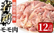 i1090-C 鹿児島県産 若鶏モモ肉(計12kg・2kg×6袋) 鶏肉 鳥肉 もも肉 とり肉 国産 鹿児島県産 2kg 12kg 安心安全 冷凍 【まつぼっくり】