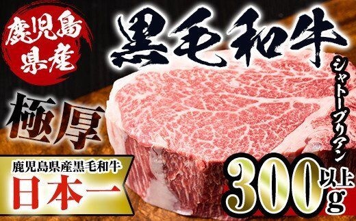 i216 鹿児島県産！黒毛和牛シャトーブリアン(300g以上)黒毛和牛肉4～5等級品をお届け！国産牛肉だから安心安全！普段の食卓に贅沢を！ 牛肉 肉 黒毛和牛 国産 フィレ肉 シャトーブリアン 希少 希少部位 絶品 安心安全 冷凍【スーパーよしだ】