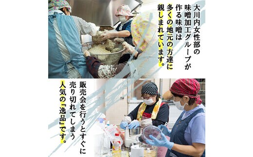 i346 鹿児島県出水市産の大川内麦味噌(1kg×6袋・計6kg)地域のお母さん