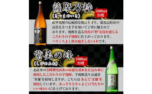 i376 鹿児島限定！本格芋焼酎特撰5種セレクト飲み比べセット＜1800ml×5