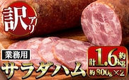 i328 《業務用・訳あり》サラダハム(約800g×2本・計約1.6kg) ハム 国産 豚肉 塩漬 熟成 プレスハム 肉加工品 訳アリ 業務用 サラダ トッピング 【ナンチク】