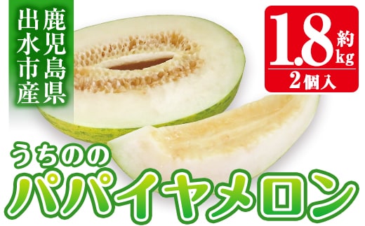 i456 ＜2026年4月中旬~5月中旬の間に発送予定＞うちののパパイヤメロン(計約1.8kg・2個入) メロン パパイヤメロン 果物 くだもの フルーツ 期間限定 数量限定 旬 立体栽培 シャキシャキ食感 ギフト 贈り物 おやつ 【山ん神】