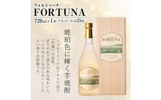 i530 熟成焼酎 FORTUNA-フォルトゥーナ-(720ml×1本)本格芋焼酎の原酒を木製樽で長期熟成！ 芋焼酎 焼酎 お酒 アルコール 長期熟成  熟成焼酎 家飲み 宅飲み ギフト 贈り物 【出水酒造 izumi-syuzou】 | dショッピングふるさと納税百選