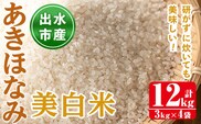 i863-C あきほなみ 美白米 (3kg×4袋・計12kg)  米 12kg お米 美白米 アキホナミ 自家脱穀 自家精米 精米 おにぎり ごはん お米マイスター 厳選 【田上商店】