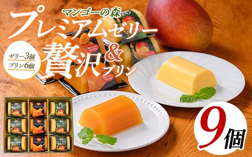 マンゴー農家の贅沢プリン(6個入)とプレミアムゼリー(3個入)セット(マンゴーの森/A-310)
