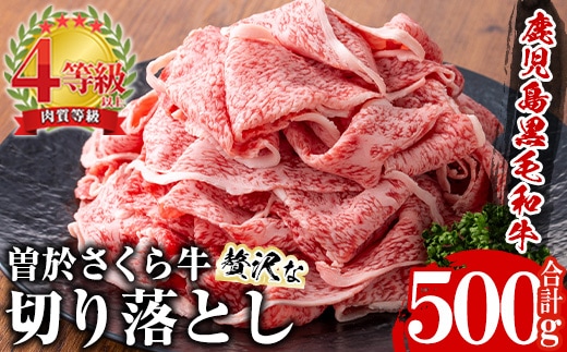 曽於さくら牛贅沢な切り落とし(合計500g)黒毛和牛切り落とし冷凍【福永産業】A660