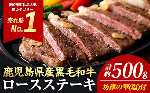 ＜2枚・計約500g＞4等級以上！鹿児島県産黒毛和牛ロースステーキ2枚セット 黒毛和牛 ステーキ 冷凍【ナンチク】A780-v04