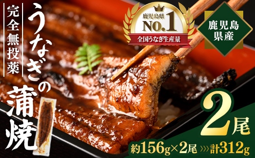 鹿児島県産うなぎ蒲焼 (計約312g / 約156g×2尾) 鰻 ウナギ うなぎ 【薩摩川内鰻】 A1112