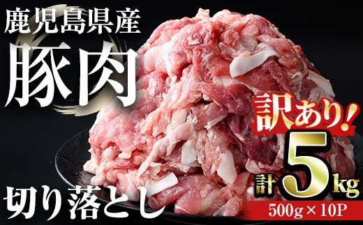【訳あり】＜計5kg＞鹿児島県産豚肉切り落とし(計5kg・500g×10パック)豚肉小分け冷凍【おきどき】A458-v03