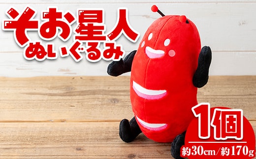 【数量限定】そお星人ぬいぐるみ(1個・全長30cm/約170g)ゆるキャラぬいぐるみそお星人【曽於市観光協会】A604