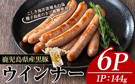ナンチクの黒豚MEGUMIウインナージンジャー(6P)黒豚豚肉ウインナー【ナンチク】A772