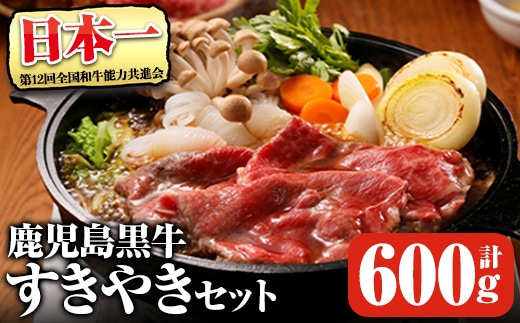 【D-101】鹿児島黒牛すきやきセット(計約600g)鹿児島県産 黒毛和牛 すき焼き【そお鹿児島農業協同組合】B130-v01