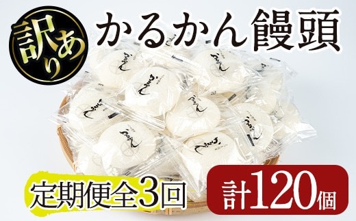 【訳あり】鹿児島の郷土菓子かるかん饅頭(定期便 全3回計120個) 鹿児島県産 和菓子 かるかん【津曲食品】T27