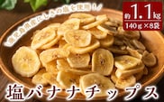 A0-251 錦江湾の自然塩をまぶした塩バナナチップス(合計約1.1kg・140g×8袋)【かわいち国分】霧島市 バナナチップ バナナ ばなな チップス チップ 果物 ドライフルーツ お菓子 スイーツ 塩 天然塩
