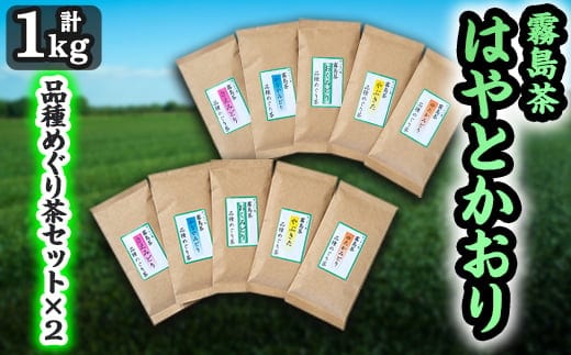 D-006 霧島茶はやとかおり(詰合せ) 品種めぐり茶2セット【マル竹園製茶】
