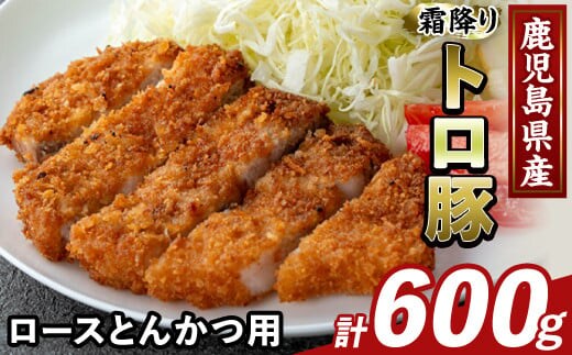 K-382-A 鹿児島県産霜降りトロ豚 ロースとんかつ用(計600g)【ふるさと産直バザール】霧島市 肩ロース 豚カツ トンカツ 豚肉 国産 鹿児島県産 肉 精肉 小分け