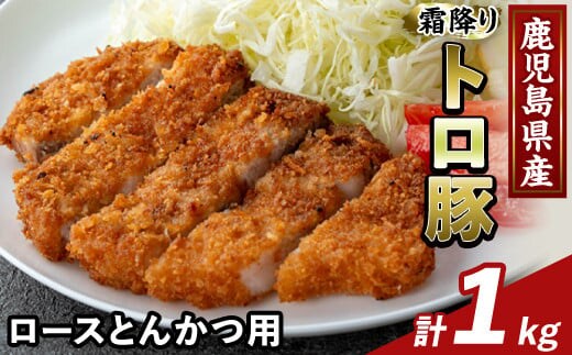 K-382-B 鹿児島県産霜降りトロ豚 ロースとんかつ用(計1kg)【ふるさと産直バザール】霧島市 肩ロース 豚カツ トンカツ 豚肉 国産 鹿児島県産 肉 精肉 小分け