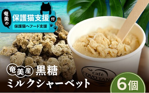 【奄美の保護猫支援（保護猫フード10日分）】＋黒糖ミルクシャーベット（6個入り） A071-003