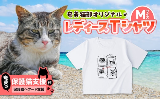 【奄美の保護猫支援（保護猫フード10日分）】＋レディースTシャツ A071-011