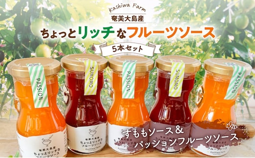奄美大島産 ちょっとリッチなフルーツソース 5本セット（すもも＆パッションフルーツ） A092-008