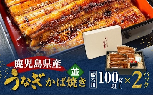 鹿児島県産！老舗うなぎ屋のうなぎのかば焼き2尾（並・100g以上×2パック）【贈答用】 A040-009-02