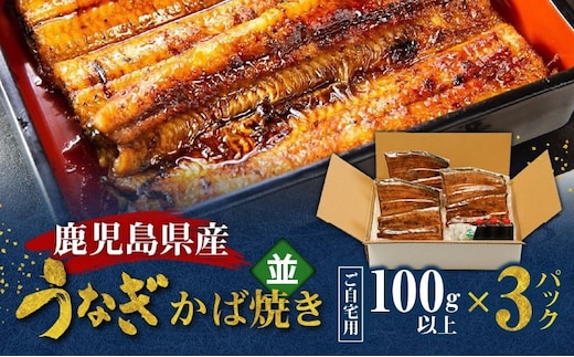鹿児島県産！老舗うなぎ屋のうなぎのかば焼き3尾（並・100g以上×3パック）【ご自宅用】 A040-009-07