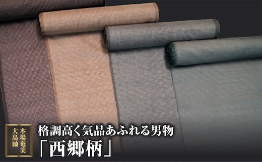 【男物 本場奄美大島紬】格調高く気品あふれる「西郷柄」 A060-005