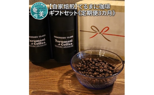 【人気の定期便 3ヶ月コース】自家栽培・自家焙煎【てるまに珈琲】スペシャルブレンドコーヒーギフトセット＜豆＞ A075-T01-01
