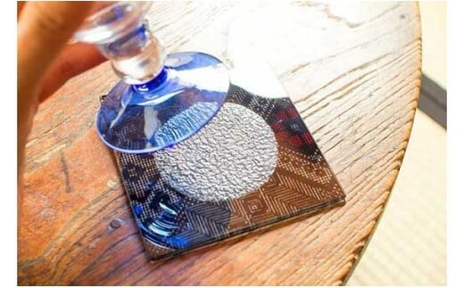 クリスタル大島紬 コースター A104-001