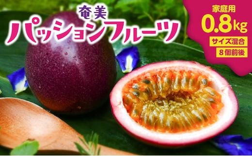 【2026年先行予約】奄美パッションフルーツ 0.8kg 家庭用（サイズ混合）（8個前後） A135-001