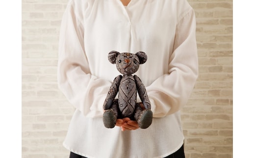 本場奄美大島紬で作るテディーベア【奄美の森のくまさん】 A142-001