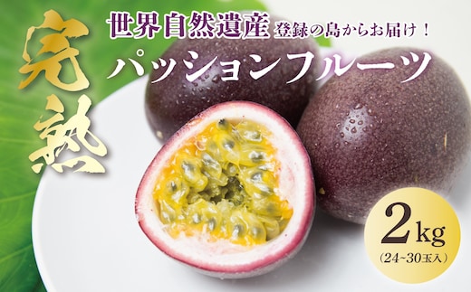 【2026年先行予約】《奄美大島産パッションフルーツ》家庭用2kg（24～30玉入り） A145-006