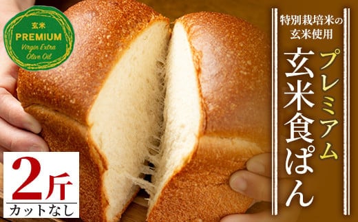 Z5-04 プレミアム玄米食ぱんセット(2斤・カットなし) ふるさと納税 伊佐市 特産品 自社栽培 玄米 食パン パン【やまびこの郷】