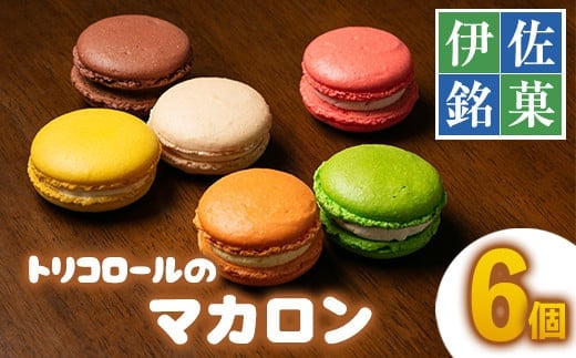 isa245 伊佐銘菓！フレッシュバター100％使用！トリコロールのマカロン(6個) 洋菓子 マカロン お菓子 スイーツ デザート ミルク イチゴ オレンジ レモン メロン チョコ 冷凍 冷凍便 【ケーキハウストリコロール】