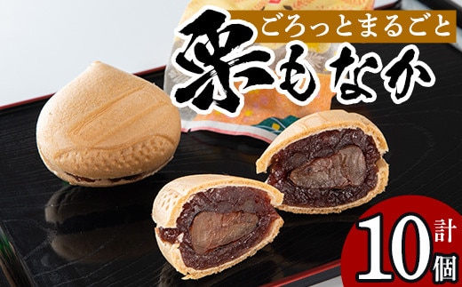 isa322 創業100年以上の老舗菓子店が作るつぶあんの栗もなか(10個) ふるさと納税 伊佐市 特産品 老舗 栗 まるごと 最中 和菓子 粒あん プレゼント ギフト 菓子 贈り物【橋脇風月堂】