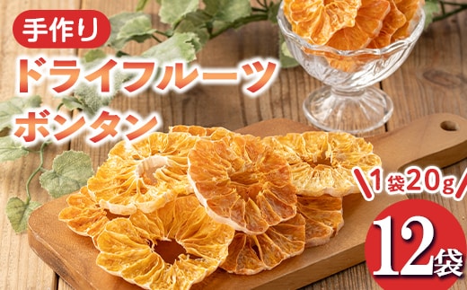 isa570 《数量限定》ドライフルーツボンタン「そのまんまドライしました。」(計12袋・各20g) ドライフルーツ ボンタン 砂糖不使用 小分け 手づくり ギフト 加工食品 果物 フルーツ ハンドメイド【薩摩美食倶楽部】