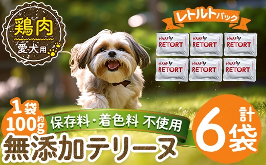 a1086-C ＜保存料・着色料 不使用＞愛犬用無添加テリーヌ レトルトパック 鶏テリーヌ6袋(1袋約100g・合計約600g)【Nフードサービス】姶良市 鶏 テリーヌ 犬 ドッグ ペット フード エサ レトルト おやつ ごはん ご飯 間食 ご褒美