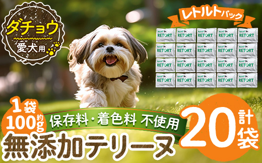 a1090-F ＜保存料・着色料 不使用＞愛犬用無添加テリーヌ レトルトパック ダチョウテリーヌ20袋(1袋約100g・合計約2kg)【Nフードサービス】姶良市 ダチョウ テリーヌ 犬 ドッグ ペット フード エサ レトルト おやつ ごはん ご飯 間食 ご褒美