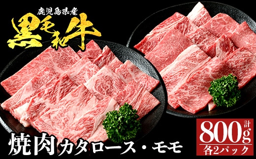 a1122-B 鹿児島県産 黒毛和牛 食べ比べ焼肉セット 計800g (カタロース・モモ)【ナンチク】姶良市 黒毛和牛 和牛 牛肉 国産 鹿児島県産 肩ロース もも 焼肉 焼き肉 BBQ バーベキュー 食べ比べ セット 冷凍