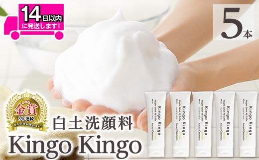 a742-C 白土洗顔料 kingokingo5本・泡立てネット付(1本110g・合計550g)【てんげん】姶良市 泡 濃密泡 もっちり泡 洗顔料 洗顔 洗顔フォーム きんごきんご