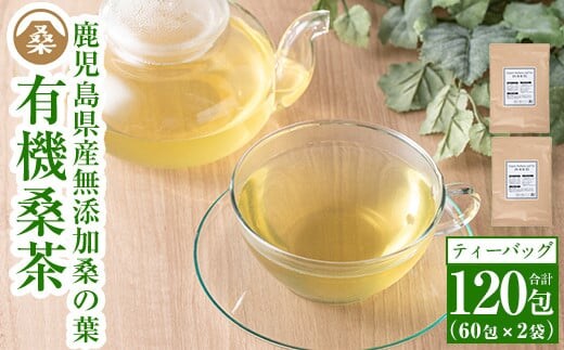 a793 国産！わくわく園有機桑茶・計120包(2g×60包・2袋)【わくわく園】