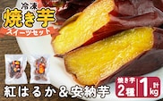 a956-A 冷凍焼き芋スイーツセット 計1kg (Aセット：冷凍焼き芋（紅はるか・安納芋）各500g×2袋)【ファーム工房】 姶良市 鹿児島県産 冷凍 焼き芋 やきいも べにはるか 安納芋