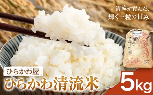 ひらかわ清流米 5kg×1袋 生産物直売所ひらかわ屋 お米 白米 鹿児島県 鹿児島県産 さつま町 精米 ごはん---stm-hrk-1-5kg---