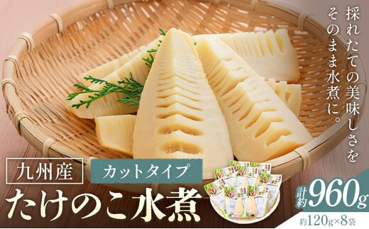 たけのこ 水煮 カットタイプ 九州産 計960g 約120g×8袋 北薩農産加工場《30日以内に出荷予定(土日祝除く)》鹿児島県 さつま町 送料無料 惣菜 タケノコ 筍 竹の子 パック 水煮 お取り寄せグルメ---stm-ksk-2-960g---