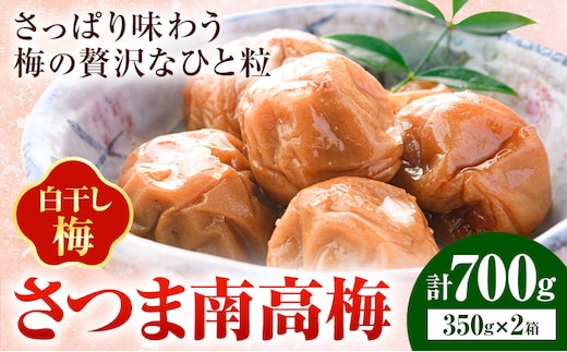 梅干し さつま 南高梅 白干し梅 うめぼし 計700g (350g×2箱) 農事組合法人 梅香丘《30日以内に出荷予定(土日祝除く)》鹿児島県 さつま町 送料無料 梅 うめ ウメボシ ご飯 ご飯のお供 お取り寄せ---stm-umk-17-700g---